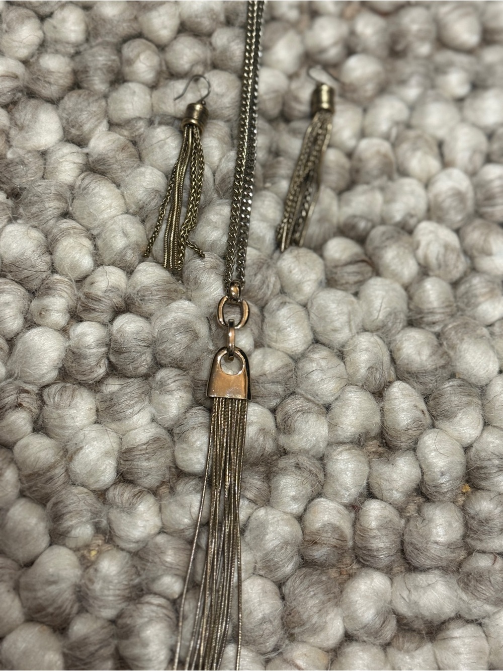 Gold-Tone Tassel Necklace & Earring Set